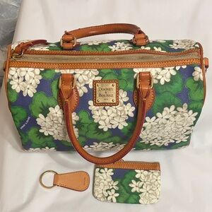Dooney & Bourke Green and White Floral Satchel